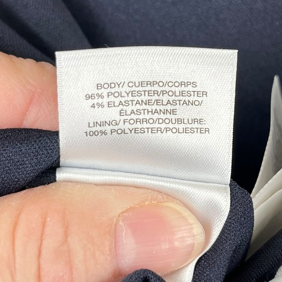 Anne Klein Black & White Floral Patterned Stretchy Dress with Side Ruching Sz 16 - Picture 9 of 11